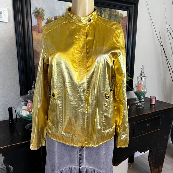 Itsa "GRECO" of California shiny gold in color Nylon Sports Style Jacket